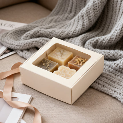 40PCS Kraft Gift Box with Clear Window Small Gift Jewelry Box for Party Favors