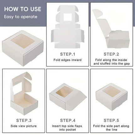40PCS Kraft Gift Box with Clear Window Small Gift Jewelry Box for Party Favors