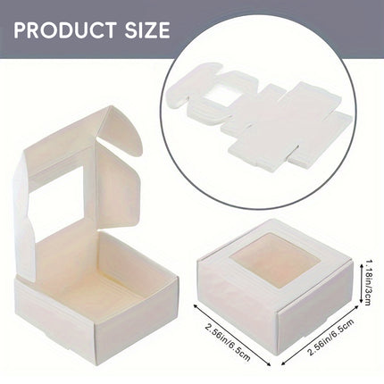 40PCS Kraft Gift Box with Clear Window Small Gift Jewelry Box for Party Favors