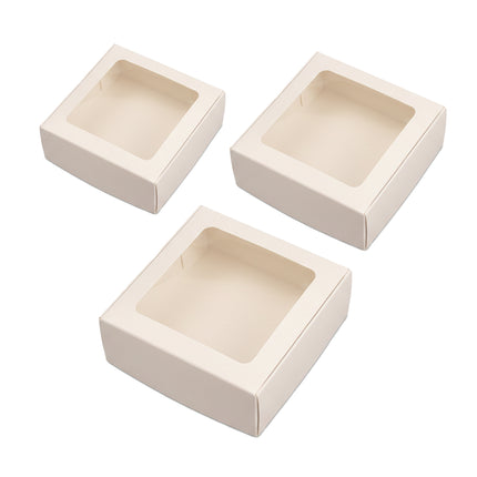 40PCS Kraft Gift Box with Clear Window Small Gift Jewelry Box for Party Favors