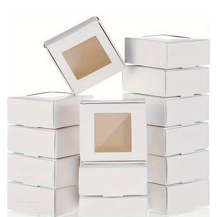 40PCS Kraft Gift Box with Clear Window Small Gift Jewelry Box for Party Favors