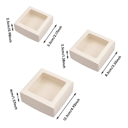 40PCS Kraft Gift Box with Clear Window Small Gift Jewelry Box for Party Favors
