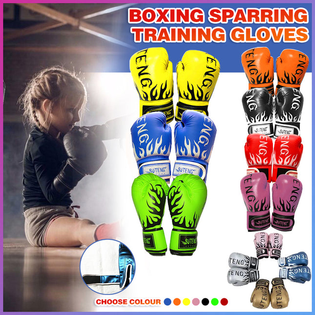 2PCS PU Boxing Training Gloves for Young Beginners Suitable for Ages 3-12