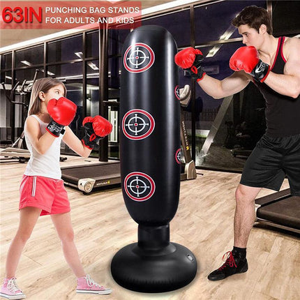 Free Standing Boxing Punching Bag - Boxing Stand Dummy Target Fitness Kick MMA - Aimall