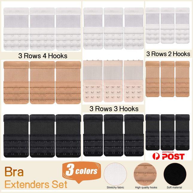 Maternity Strap Clip On Bra Extender Extension 3 Hooks Ladies Plus Size