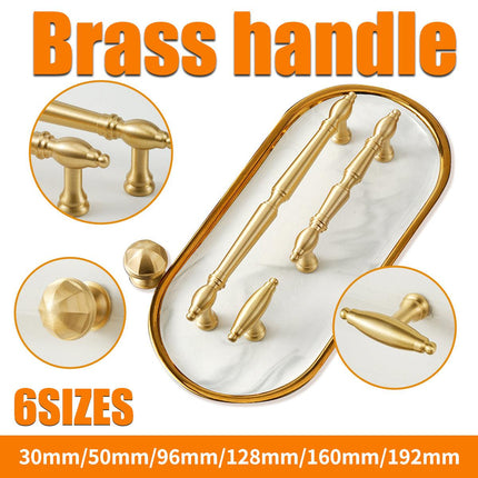Brass Cabinet Pull Handles 6 Sizes for Doors Wardrobe Drawers Shoe Cabinet
