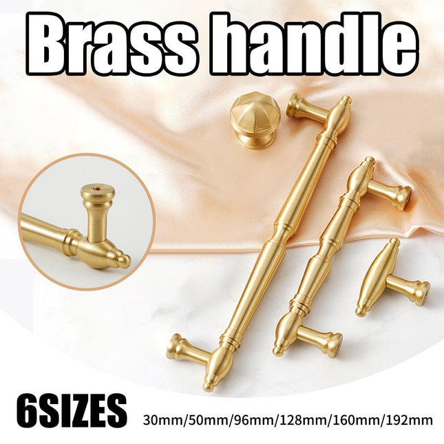 Brass Cabinet Pull Handles 6 Sizes for Doors Wardrobe Drawers Shoe Cabinet