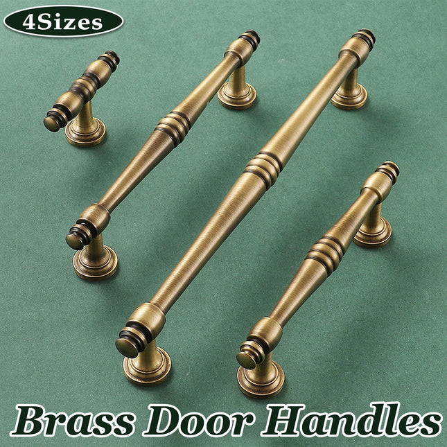 4 Sizes Brass Handles Vintage Cabinet Drawer Pulls for Wardrobe Door Furniture