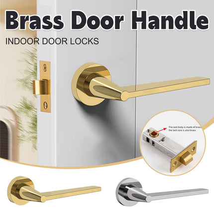 Indoor Door Lock Set Model A Copper Handle Lock For Bedroom Bathroom Privacy Use