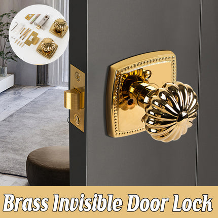 Pumpkin Door Lock Brass Invisible Bedroom Door Lock Indoor Privacy Security Lock