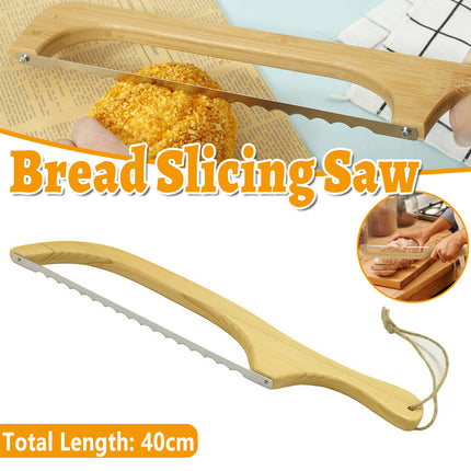 Household Wooden Bread Slicing Saw Manual Kitchen Baking Food Safe Easy to Use