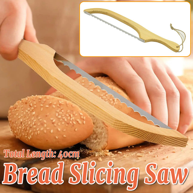 Household Wooden Bread Slicing Saw Manual Kitchen Baking Food Safe Easy to Use