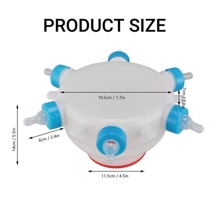 Livestock Puppy Feeder Milk Jug Eating Bucket with 6Spouts Small Capacity Nurser