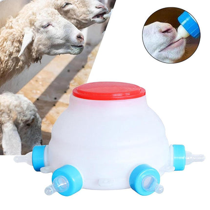 Livestock Puppy Feeder Milk Jug Eating Bucket with 6Spouts Small Capacity Nurser
