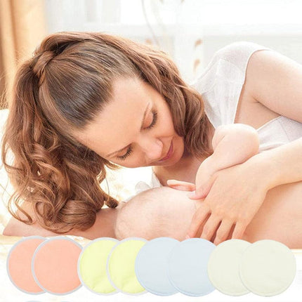 Bamboo Reusable Breast Pads Nursing Breastfeeding Plain Washable Pack of 8/16PCS - Aimall