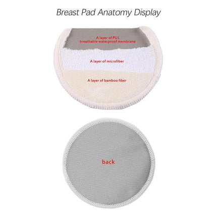 Bamboo Reusable Breast Pads Nursing Breastfeeding Plain Washable Pack of 8/16PCS - Aimall