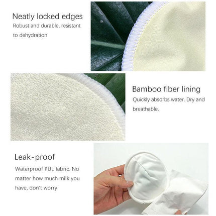 Bamboo Reusable Breast Pads Nursing Breastfeeding Plain Washable Pack of 8/16PCS - Aimall