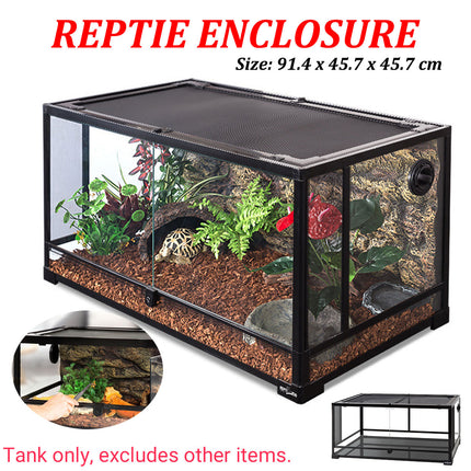 Reptile Terrarium Habitat Enclosure With Scenery Tank Lizard Snake Amphibian