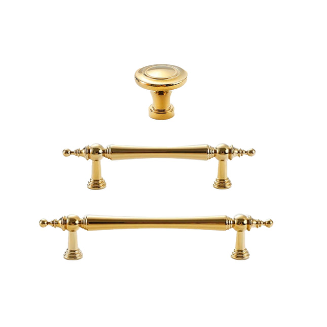 Light Luxury Brass Cabinet Handles 3 Sizes Gold Vintage Wardrobe Drawer Pull