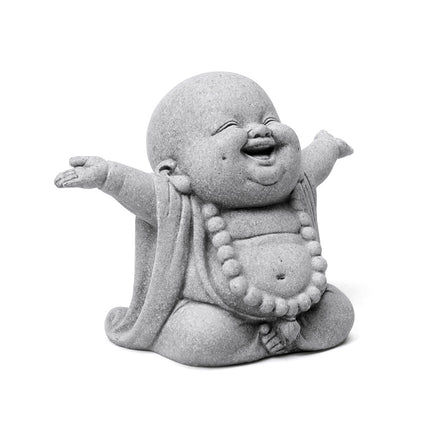 Stone Buddha Statue Fish Tank Decor Landscape Ornament Garden Sculpture Display