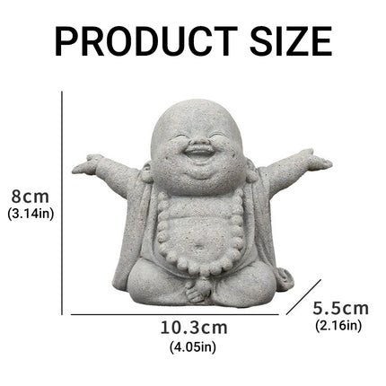 Stone Buddha Statue Fish Tank Decor Landscape Ornament Garden Sculpture Display