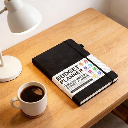 A5 Undated Monthly Budget Planner Hardcover Notebook 3 Colours