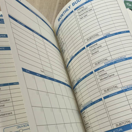 A5 Undated Monthly Budget Planner Hardcover Notebook 3 Colours