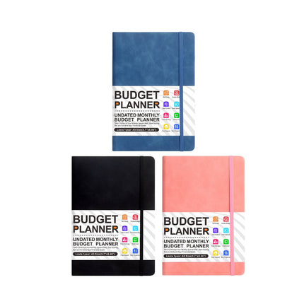 A5 Undated Monthly Budget Planner Hardcover Notebook 3 Colours