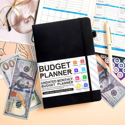 A5 Undated Monthly Budget Planner Hardcover Notebook 3 Colours