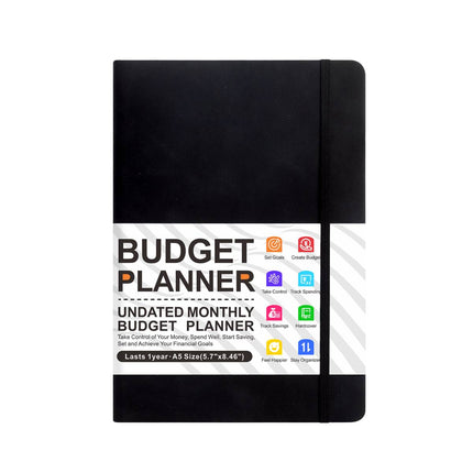 A5 Undated Monthly Budget Planner Hardcover Notebook 3 Colours