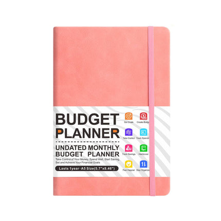 A5 Undated Monthly Budget Planner Hardcover Notebook 3 Colours