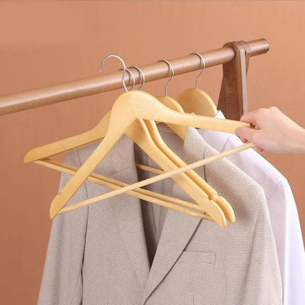 Bulk Sale Wooden Clothes Hangers Coat Pant Suit Coathangers Rack Wardrobe Wood - Aimall