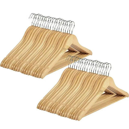 Bulk Sale Wooden Clothes Hangers Coat Pant Suit Coathangers Rack Wardrobe Wood - Aimall