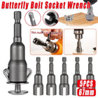 5pcs 67mm Butterfly Nut Socket Wrench Set High Torque Bolt Tightening Tool