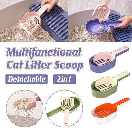 Detachable Multi Functional Cat Litter Shovel Portable Poop Scoop Spoon Tool