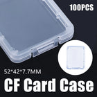 100 Pcs CF Card Cases Hard Shell Anti-Shock Clear PP for Memory Cards
