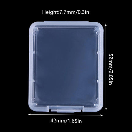 100 Pcs CF Card Cases Hard Shell Anti-Shock Clear PP for Memory Cards