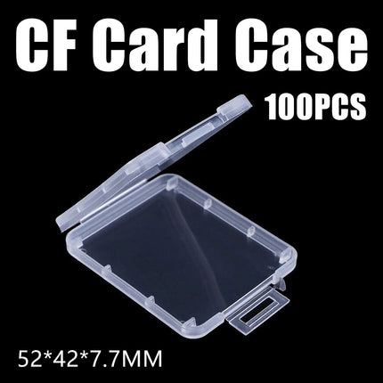 100 Pcs CF Card Cases Hard Shell Anti-Shock Clear PP for Memory Cards