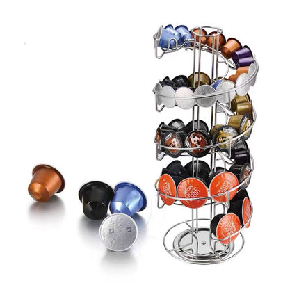 Rotating Coffee Capsule Rack Organizer Countertop Storage Holder for Coffee Pods