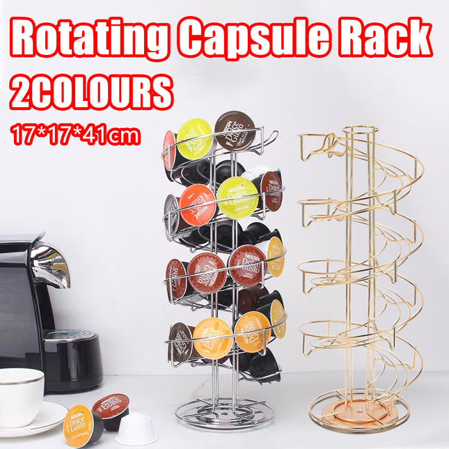 Rotating Coffee Capsule Rack Organizer Countertop Storage Holder for Coffee Pods