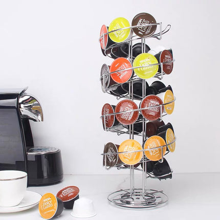 Rotating Coffee Capsule Rack Organizer Countertop Storage Holder for Coffee Pods