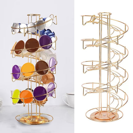 Rotating Coffee Capsule Rack Organizer Countertop Storage Holder for Coffee Pods