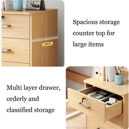 Large Wooden Office Cabinet with Drawers Lockable Spacious Home Filing Storage