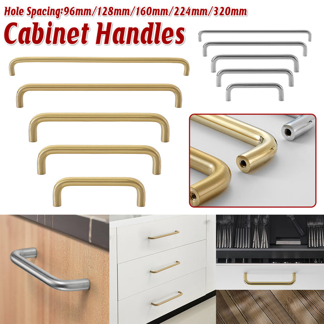 Cabinet Handles Modern Simple Drawer Pulls Silver Gold Vintage Long Door Handles