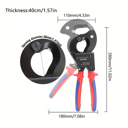 Ratchet Cable Cutter Carbon Steel Sharp Blade For Cutting Steel Wire Rope Cable