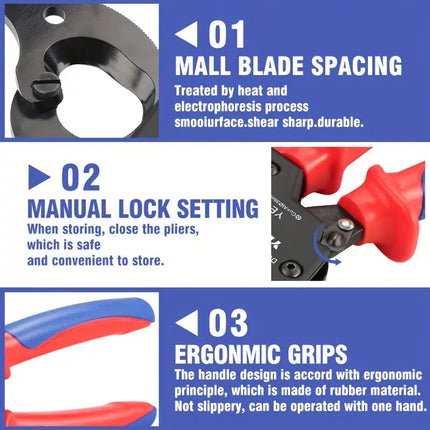 Ratchet Cable Cutter Carbon Steel Sharp Blade For Cutting Steel Wire Rope Cable