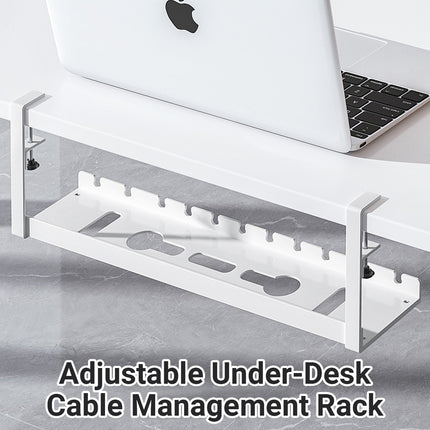 Under Table Cable Management Rack Wire Organizer Power Strip Holder for Home