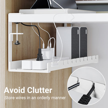 Under Table Cable Management Rack Wire Organizer Power Strip Holder for Home