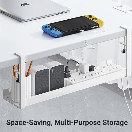 Under Table Cable Management Rack Wire Organizer Power Strip Holder for Home