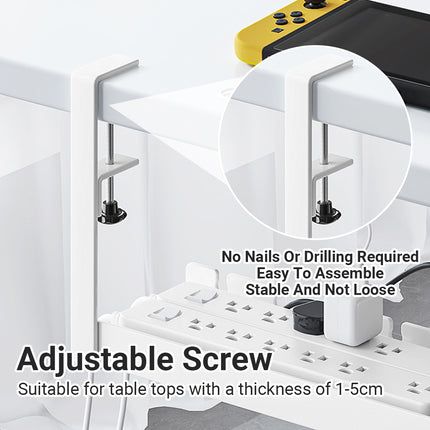 Under Table Cable Management Rack Wire Organizer Power Strip Holder for Home